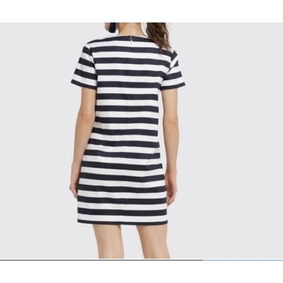 Draper James Dress Women 6 A-line Shift With Stretch, Navy White Stripe Perfect! - Picture 15 of 16